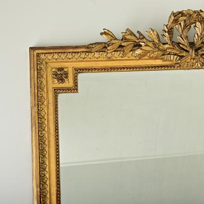 Massive French Louis XVI Style Gilt Mantle Mirror