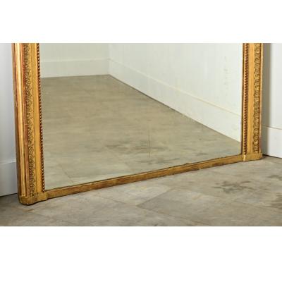 Massive French Louis XVI Style Gilt Mantle Mirror