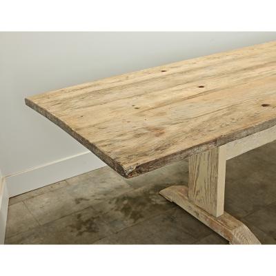 Massive Gustavian Trestle Base Dining Table
