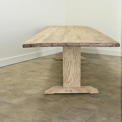 Massive Gustavian Trestle Base Dining Table