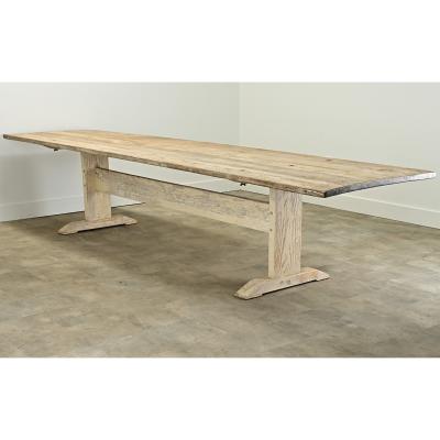 Massive Gustavian Trestle Base Dining Table