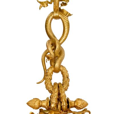 Massive antique French Louis XIV style ormolu chandelier