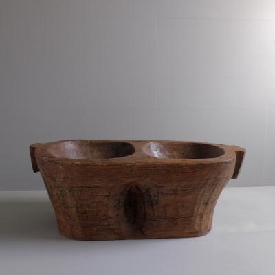 Massive early 20th centnury wooden mortar France