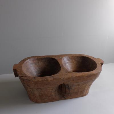 Massive early 20th centnury wooden mortar France