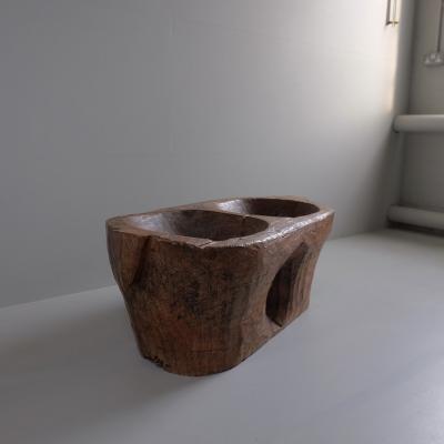 Massive early 20th centnury wooden mortar France