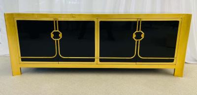 Mastercraft Mid Century Modern Sideboard Dresser Ebony Gilt Gold