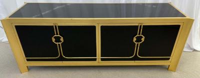 Mastercraft Mid Century Modern Sideboard Dresser Ebony Gilt Gold