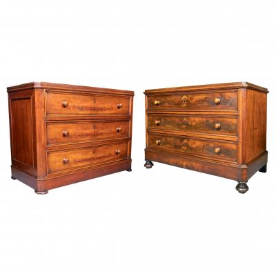 Matched Pair Of Louis Philippe Mahogany Commodes
