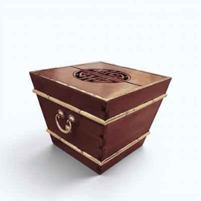 Matched Pair of Chinese Hardwood Wine Coolers c 1970