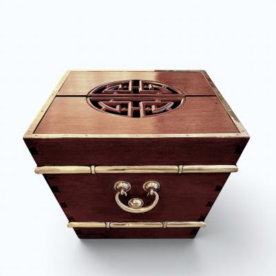 Matched Pair of Chinese Hardwood Wine Coolers c 1970