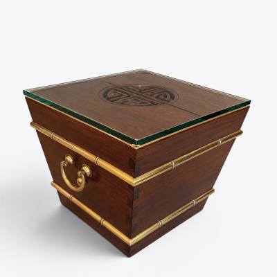 Matched Pair of Chinese Hardwood Wine Coolers c 1970