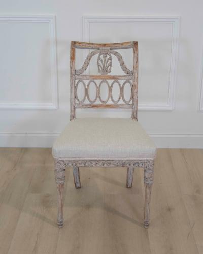 Matched Set of Eight Swedish 19th Century Gustavian Lindome Chairs