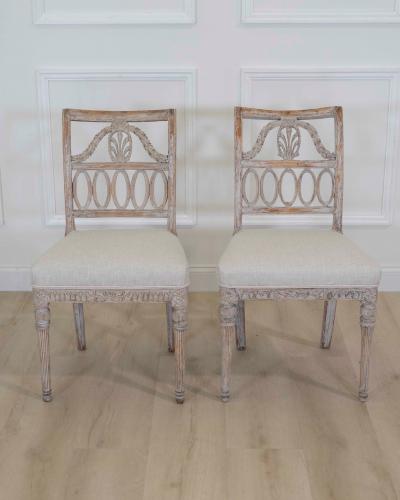 Matched Set of Eight Swedish 19th Century Gustavian Lindome Chairs