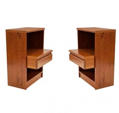 Matching Pair of Mid Century Danish Modern Night Stands or End Tables in Teak