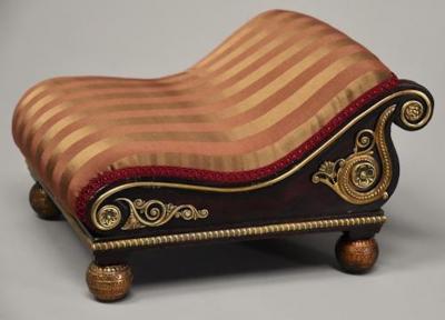 Mathew Gregson Rare Regency Design book mahogany scroll top foot stool