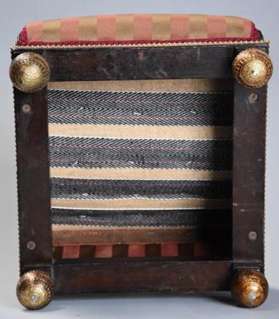 Mathew Gregson Rare Regency Design book mahogany scroll top foot stool