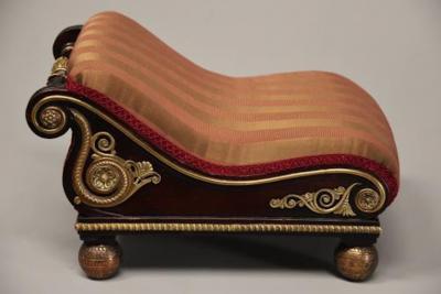 Mathew Gregson Rare Regency Design book mahogany scroll top foot stool