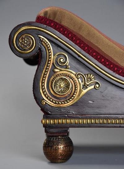 Mathew Gregson Rare Regency Design book mahogany scroll top foot stool