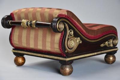 Mathew Gregson Rare Regency Design book mahogany scroll top foot stool