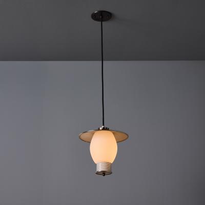 Mathieu Mat got 1950s Perforated Metal and Opaline Glass Pendant Attributed to Mathieu Mat got