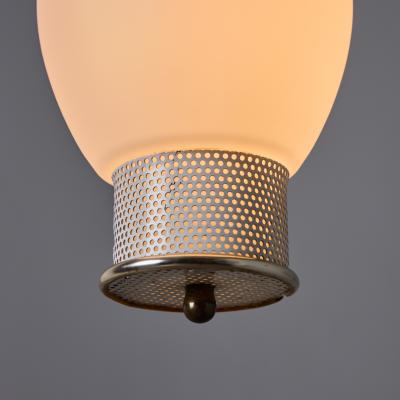 Mathieu Mat got 1950s Perforated Metal and Opaline Glass Pendant Attributed to Mathieu Mat got