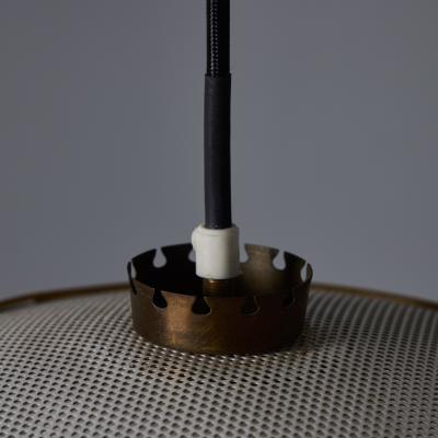 Mathieu Mat got 1950s Perforated Metal and Opaline Glass Pendant Attributed to Mathieu Mat got