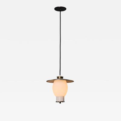 Mathieu Mat got 1950s Perforated Metal and Opaline Glass Pendant Attributed to Mathieu Mat got