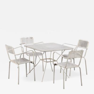 Mathieu Mat got A French Iron Five Piece Patio Set in the Manner of Mathieu Mat got C 1950