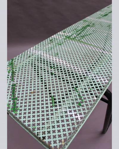 Mathieu Mat got French 1950s Perforated Metal Console in the Style of Mathieu Mategot