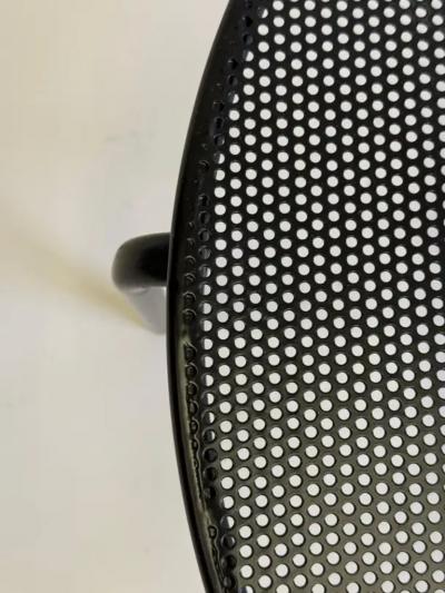 Mathieu Mat got French Mid Century Round Perforated Iron Coffee or Side Tables Mathieu Margot