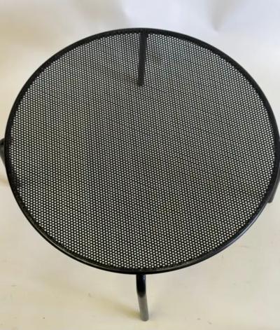 Mathieu Mat got French Mid Century Round Perforated Iron Coffee or Side Tables Mathieu Margot
