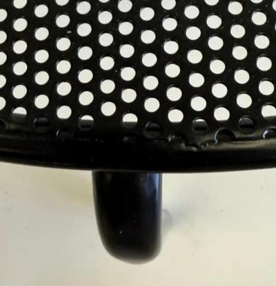 Mathieu Mat got French Mid Century Round Perforated Iron Coffee or Side Tables Mathieu Margot