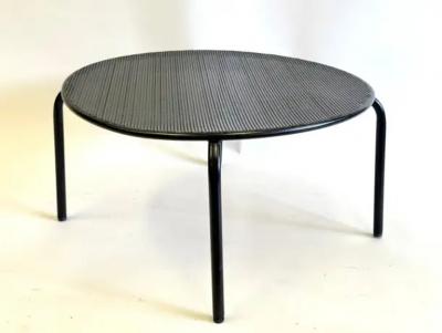 Mathieu Mat got French Mid Century Round Perforated Iron Coffee or Side Tables Mathieu Margot