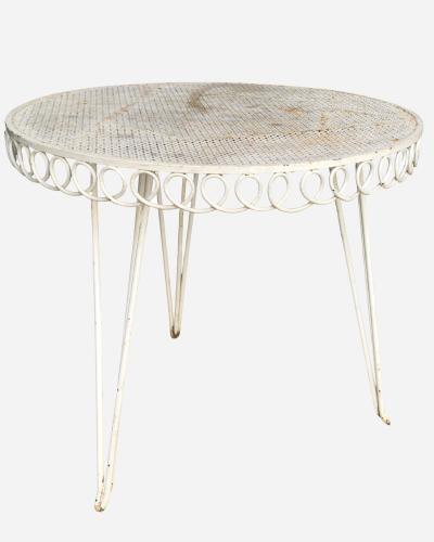 Mathieu Mat got Lacquered iron garden table in the style of Mathieu Mat got France circa 1950