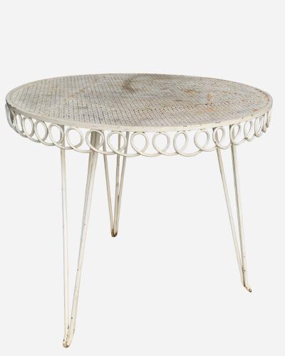 Mathieu Mat got Lacquered iron garden table in the style of Mathieu Mat got France circa 1950