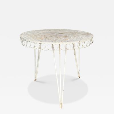Mathieu Mat got Lacquered iron garden table in the style of Mathieu Mat got France circa 1950