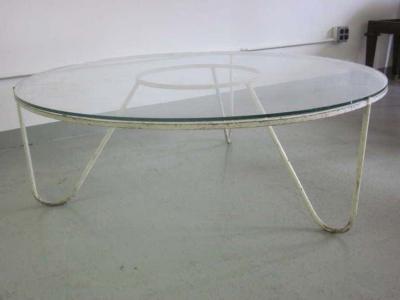 Mathieu Mat got Large French Minimalist Iron Coffee Table in the Style of Mathieu Mategot