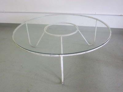 Mathieu Mat got Large French Minimalist Iron Coffee Table in the Style of Mathieu Mategot
