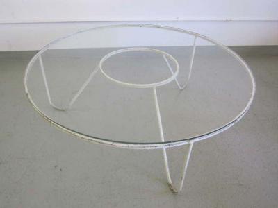 Mathieu Mat got Large French Minimalist Iron Coffee Table in the Style of Mathieu Mategot