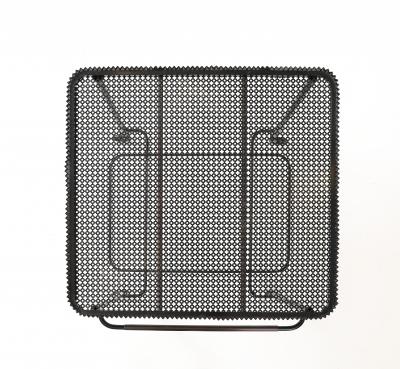 Mathieu Mat got Mathieu Mat got Metal Bar Cart Glass Lower Shelf Pleated Apron France 1956