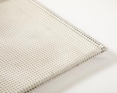 Mathieu Mat got Mathieu Mat got Perforated White Metal Tray France 1950 s