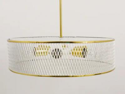 Mathieu Mat got Mathieu Mat got Style Midcentury Brass Chandelier Pendant Lamp France 1950s