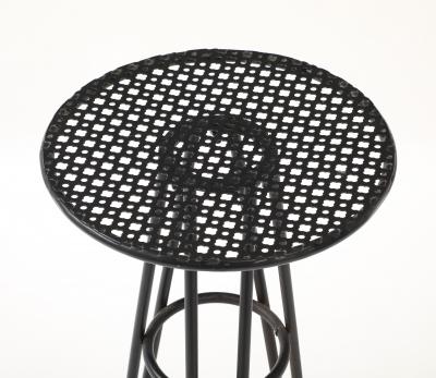 Mathieu Mat got Mathieu Mat got in the style Perforated Metal Table France c 1960