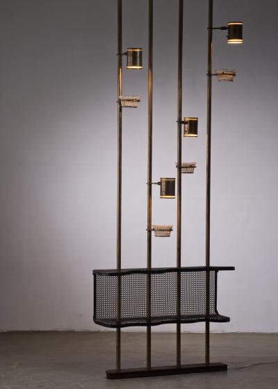 Mathieu Mat got Mathieu Mategot Custom Made Brass Illuminating Room Divider France 1950s