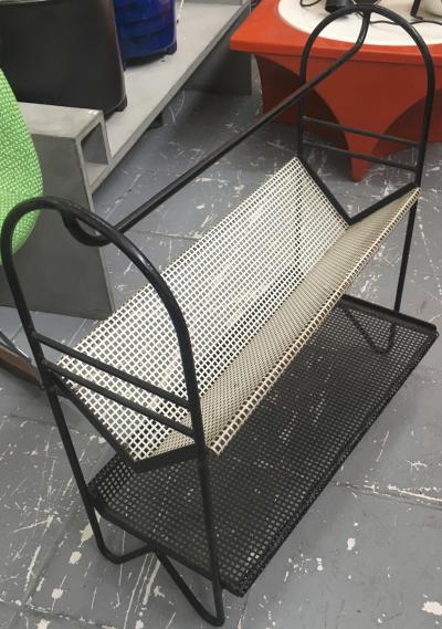Mathieu Mat got Mathieu Mategot Rarest Black and White Magazine Rack in Perforated Iron
