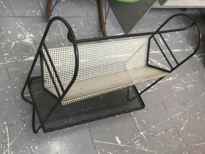 Mathieu Mat got Mathieu Mategot Rarest Black and White Magazine Rack in Perforated Iron