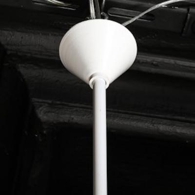 Mathieu Mat got MidCentury White Enamel and Holophane Glass Diffuser Pendant by Mathieu Mat got