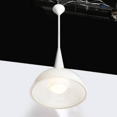 Mathieu Mat got MidCentury White Enamel and Holophane Glass Diffuser Pendant by Mathieu Mat got