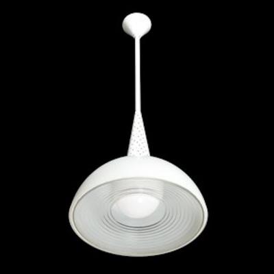 Mathieu Mat got MidCentury White Enamel and Holophane Glass Diffuser Pendant by Mathieu Mat got