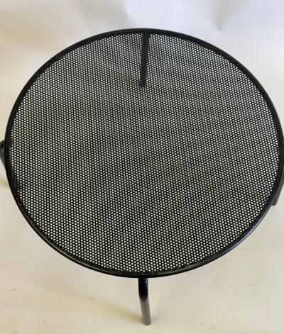 Mathieu Mat got PAIR French Mid Century Round Perforated Iron Side or EndTables Mathieu Margot